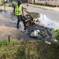 FROT Group in action during a drainage and sanitation community service exercise in Lagos