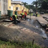 FROT Group in action during a drainage and sanitation community service exercise in Lagos