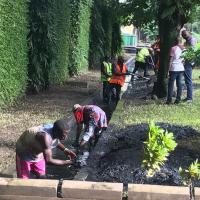FROT Group in action during a drainage and sanitation community service exercise in Lagos