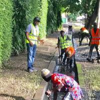 FROT Group in action during a drainage and sanitation community service exercise in Lagos