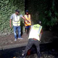 FROT Group in action during a drainage and sanitation community service exercise in Lagos