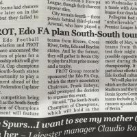 Frot Group Sponsors South South States FA Cup Champion of Champions League Tournament