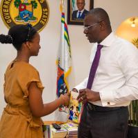 Munachi Mbonu with Lagos State Governor