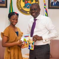 Munachi Mbonu with Lagos State Governor