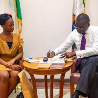 Munachi Mbonu with Babajide Sanwoolu